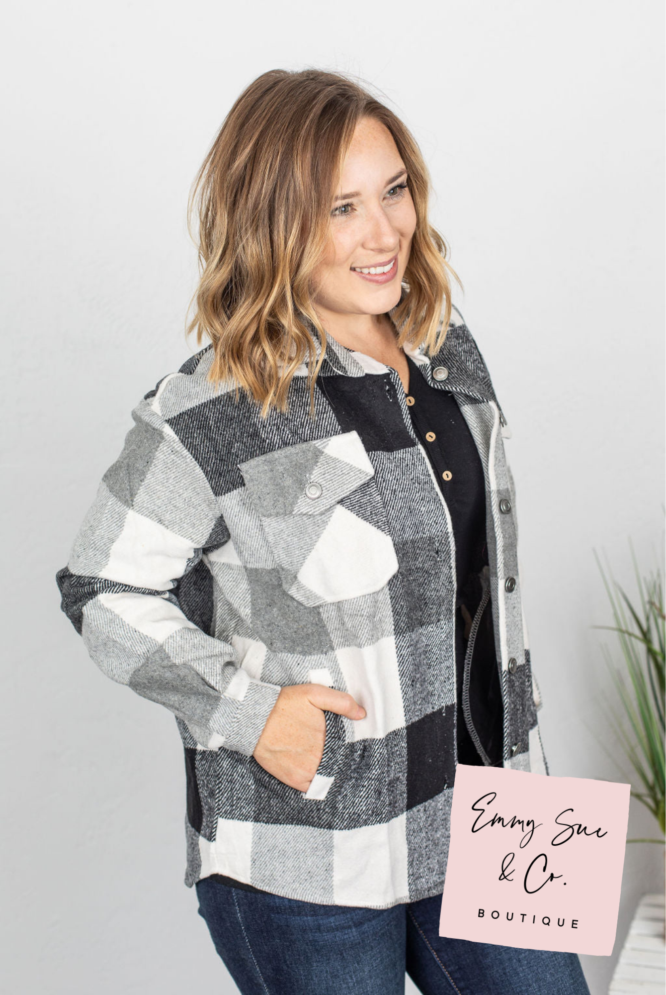 Black & White Plaid Shacket