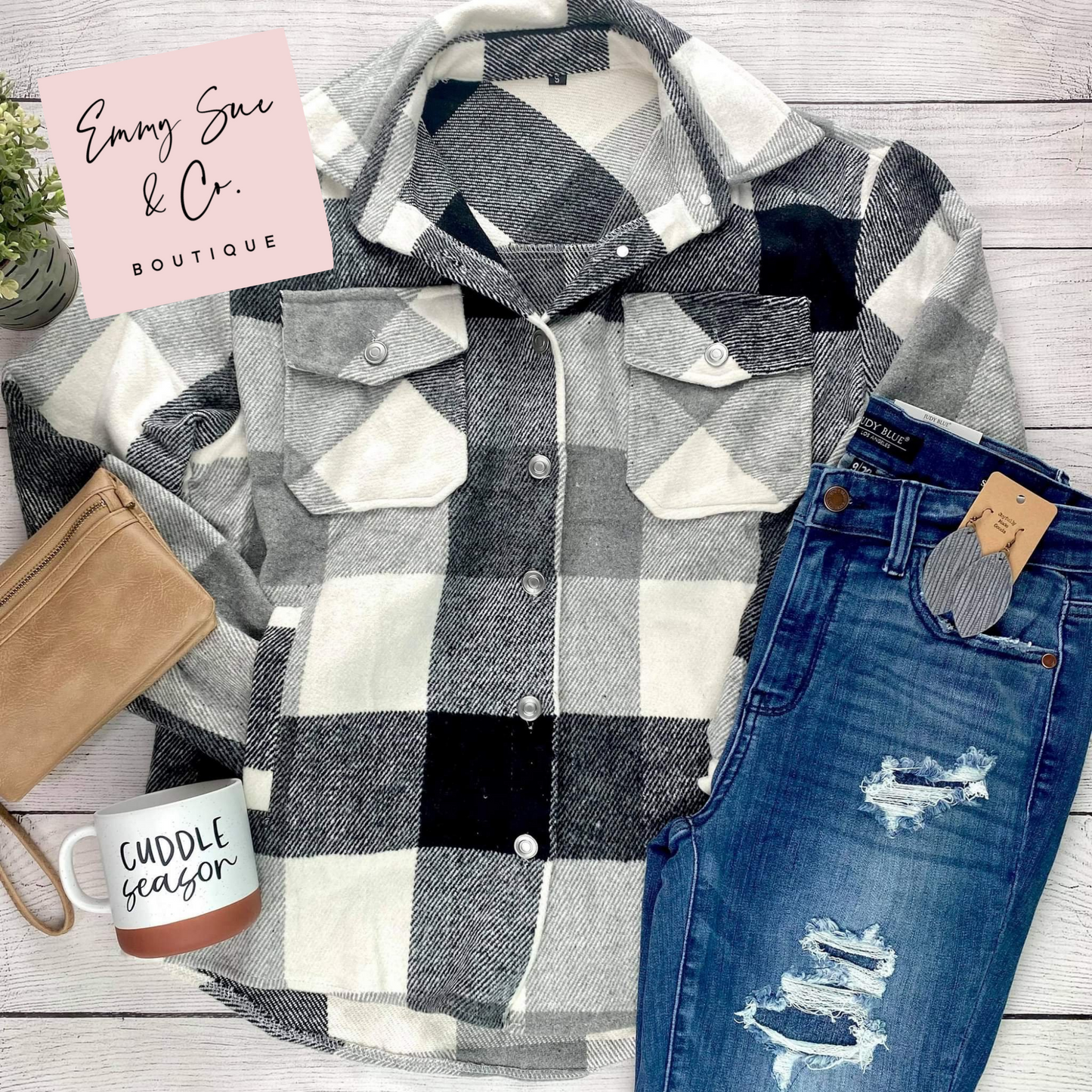 Black & White Plaid Shacket